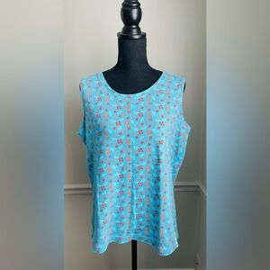 Bobbie Brooks Flower Tank Top Blouse Size XL